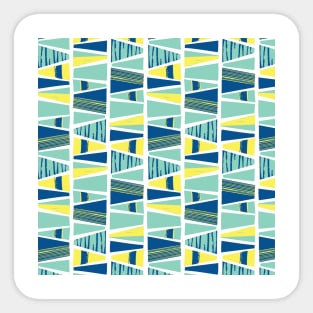 Modern Art Blue Teal Yellow Blocks Sticker